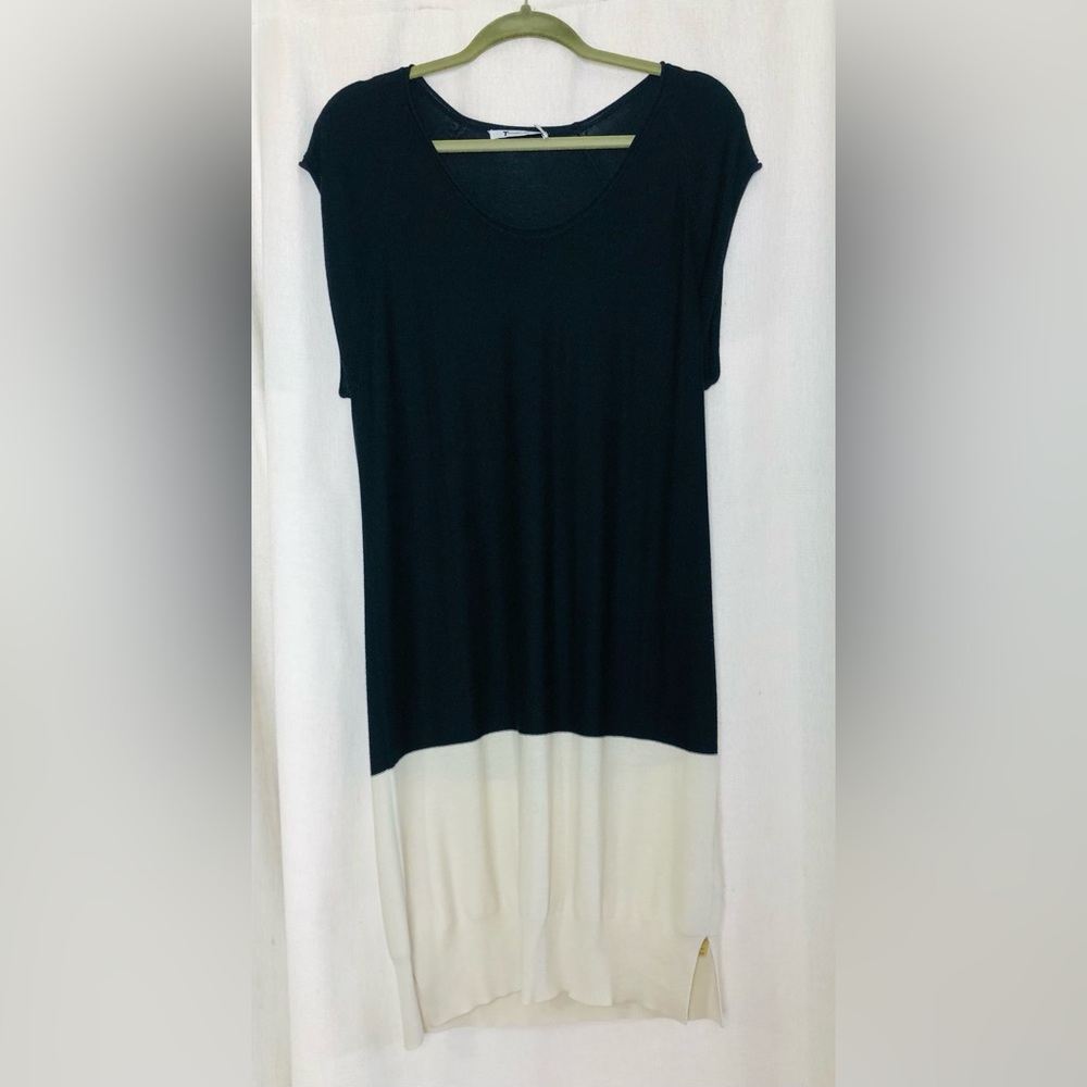 Alexander Wang Black White Colorblock Knit Top Sleeveless Large Cocktail Dress
